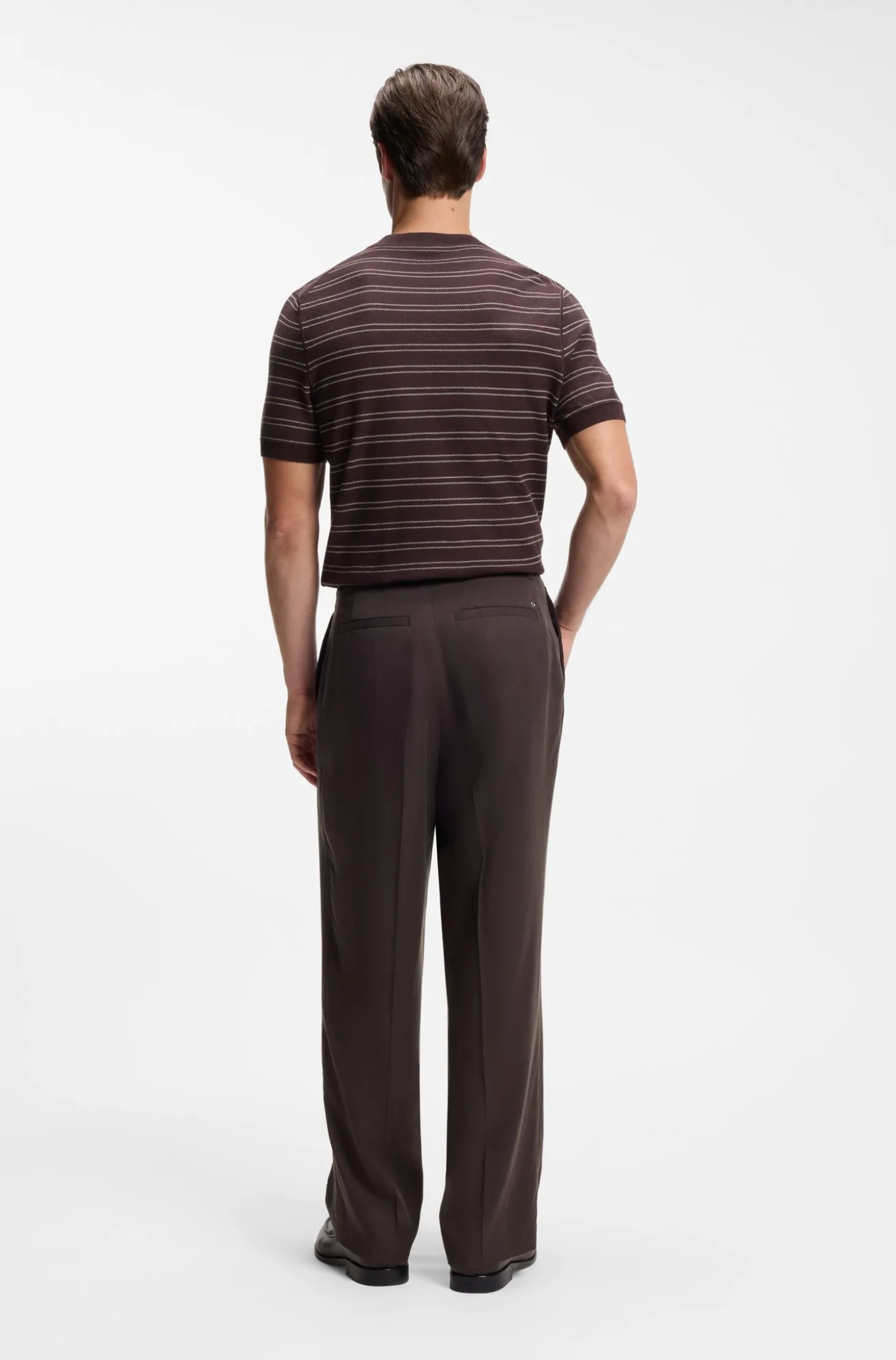 Oversized-fit trousers in draped twill