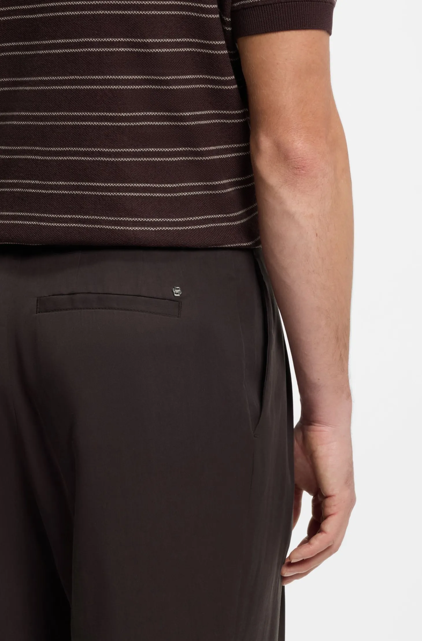 Oversized-fit trousers in draped twill