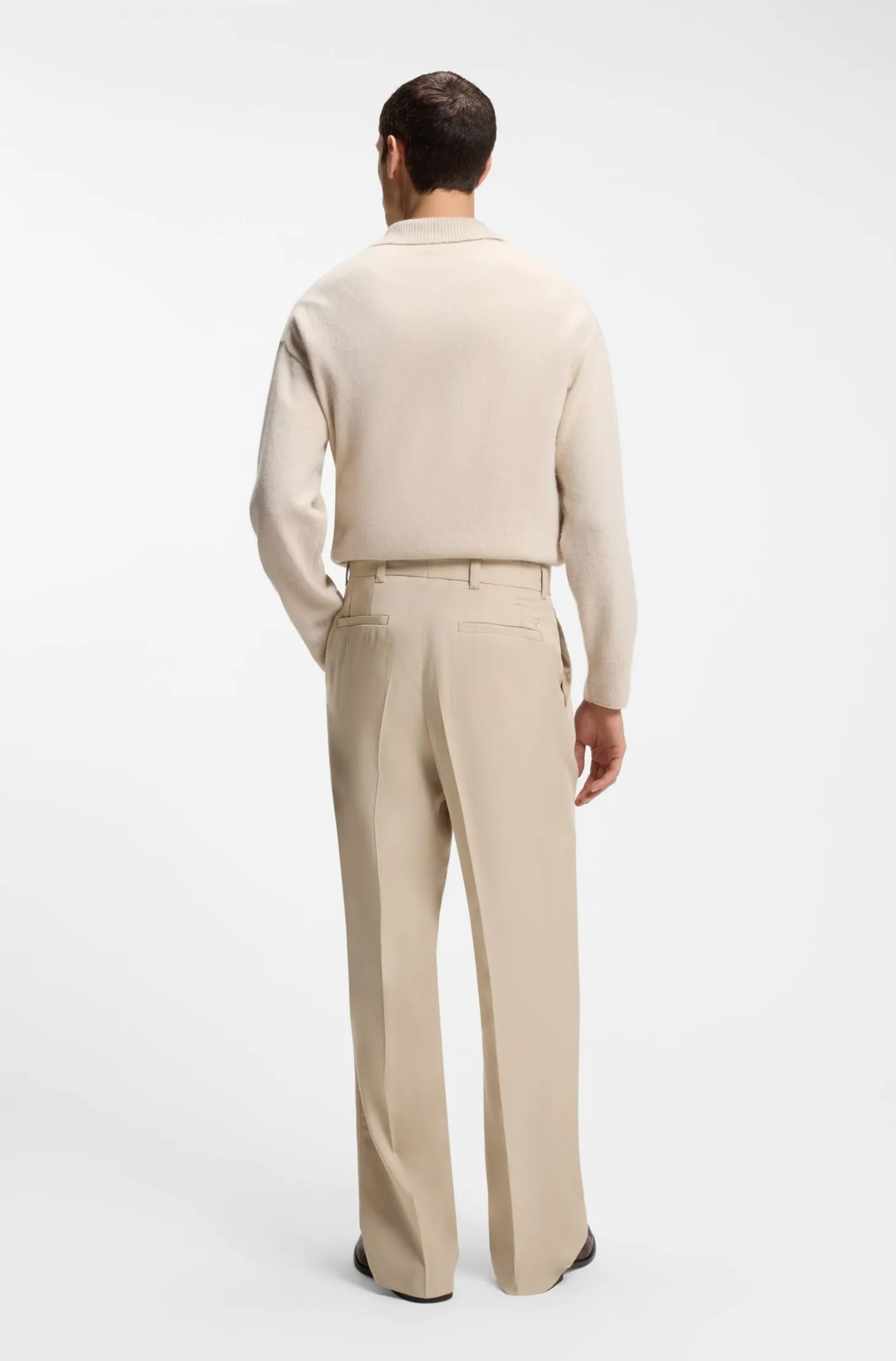 Oversized-fit trousers in draped twill
