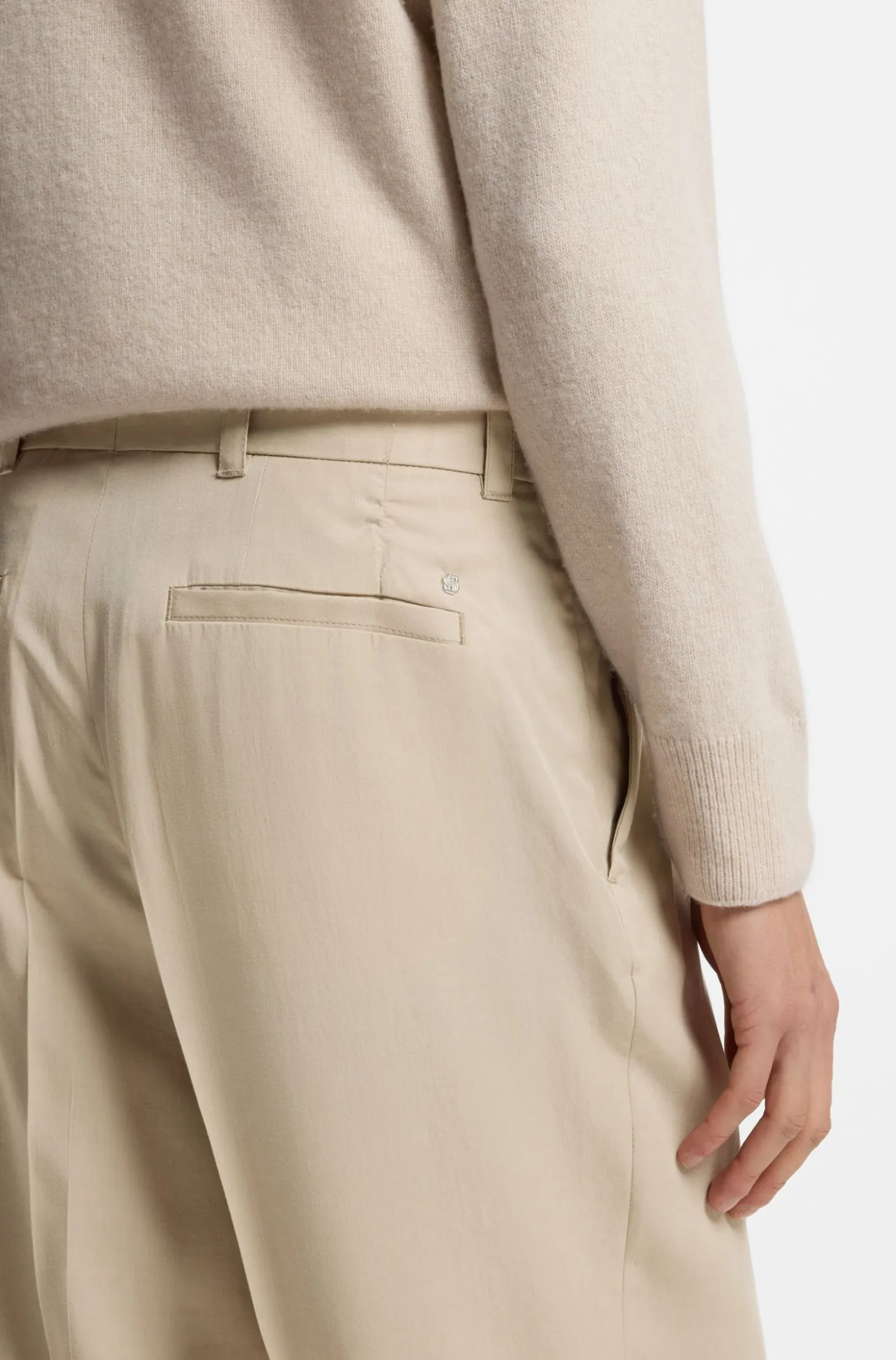 Oversized-fit trousers in draped twill