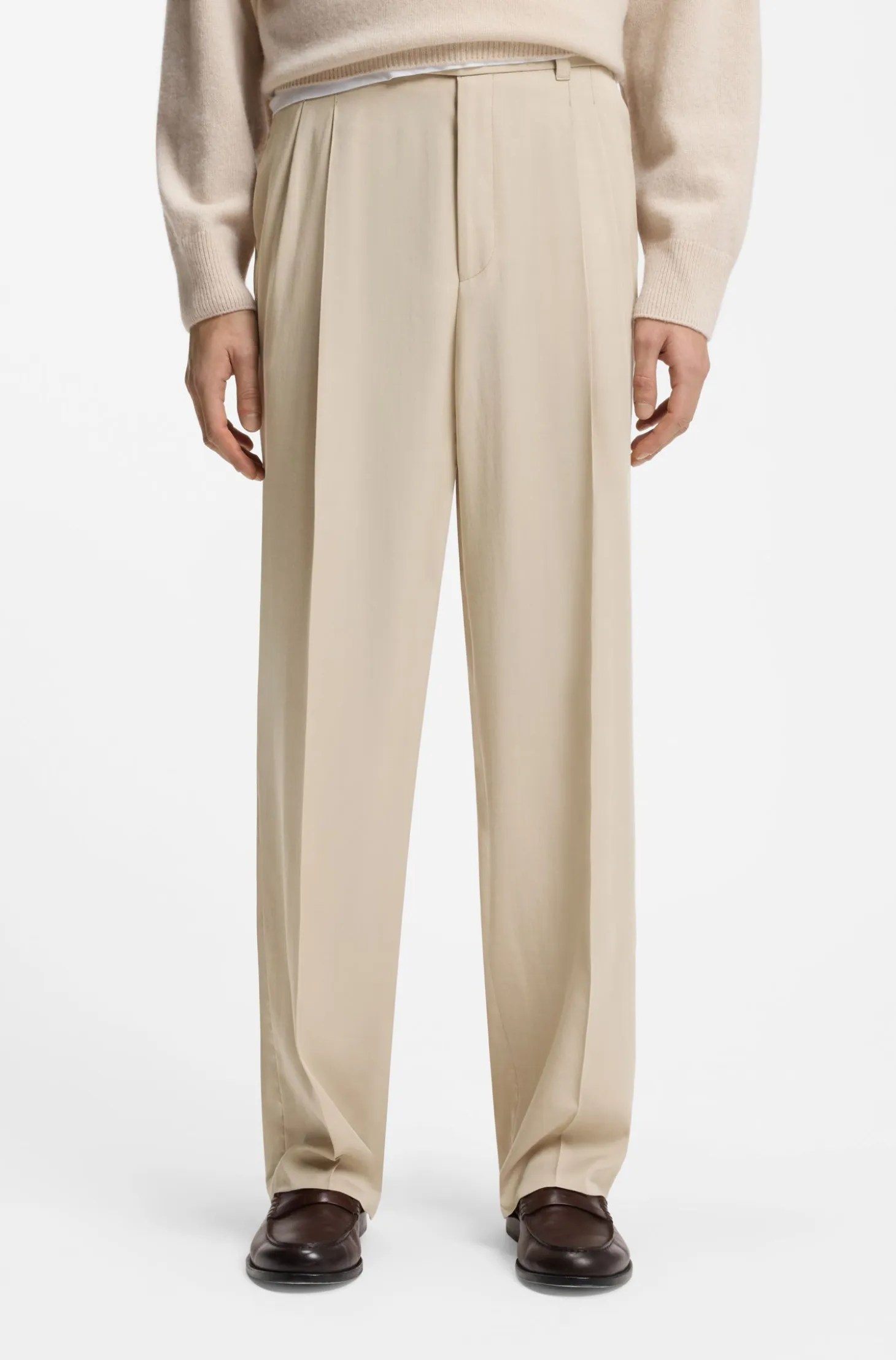 Oversized-fit trousers in draped twill