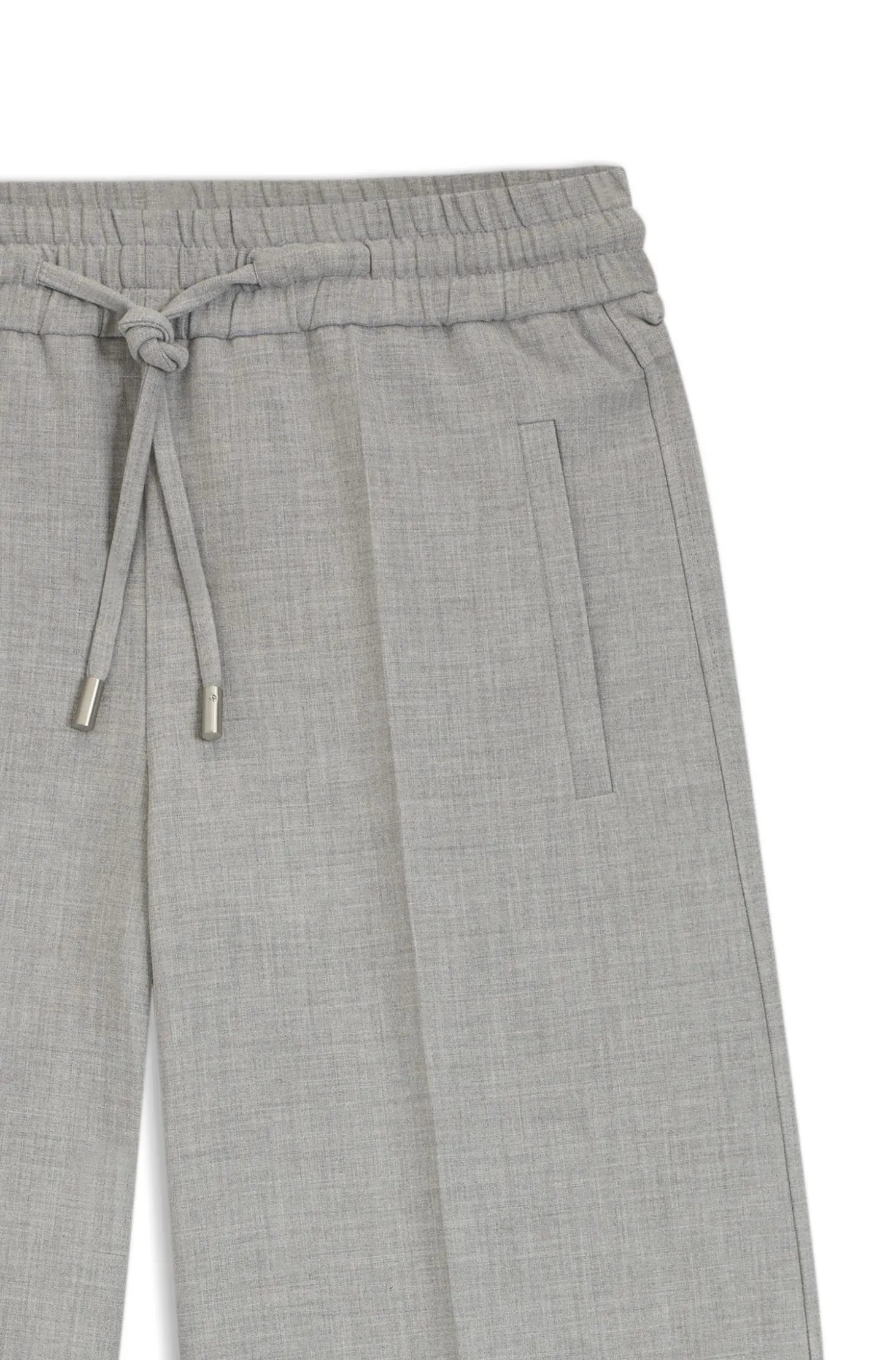 Oversized-fit trousers in melange stretch twill