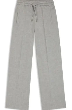 Oversized-fit trousers in melange stretch twill