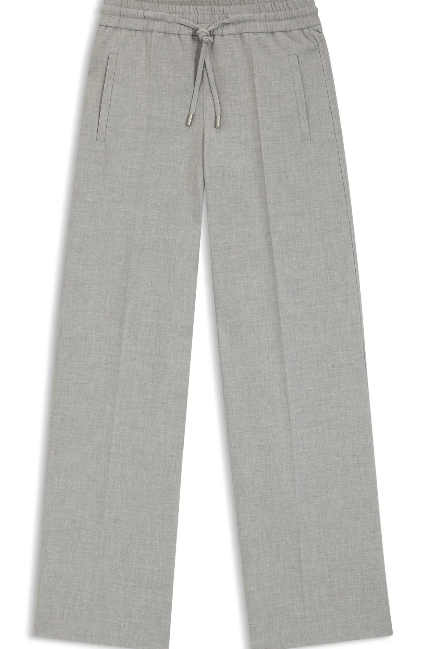 Oversized-fit trousers in melange stretch twill