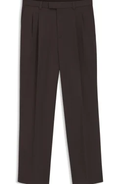 Oversized-fit trousers in stretch cotton with double pleats