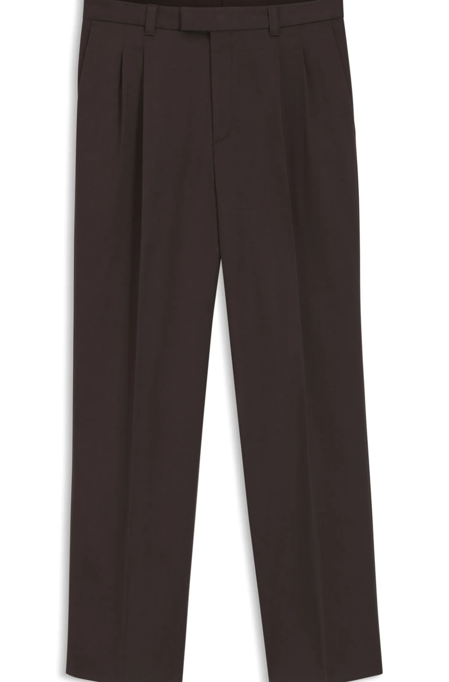 Oversized-fit trousers in stretch cotton with double pleats