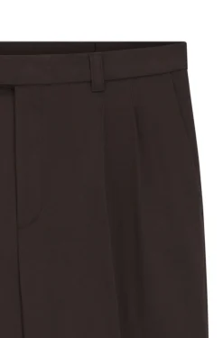 Oversized-fit trousers in stretch cotton with double pleats