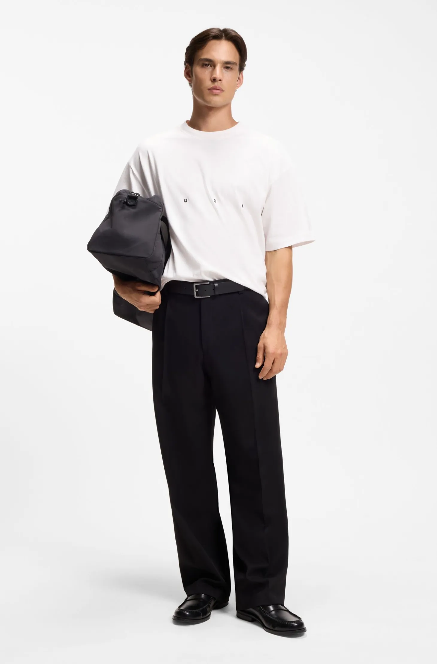 Oversize-fit cotton T-shirt with bold printed logo
