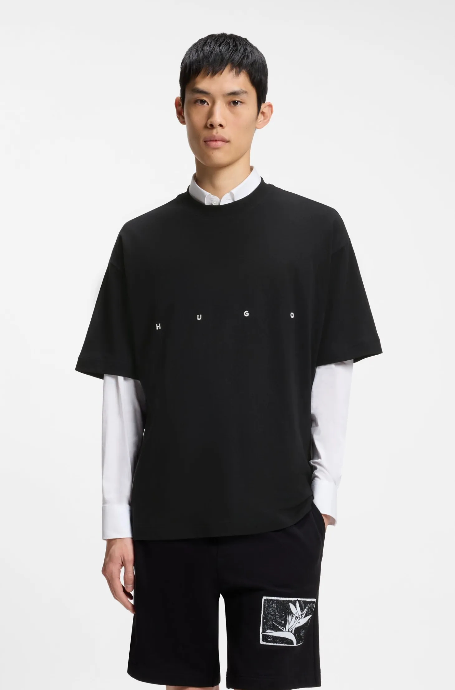 Oversize-fit cotton T-shirt with bold printed logo