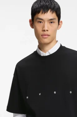 Oversize-fit cotton T-shirt with bold printed logo