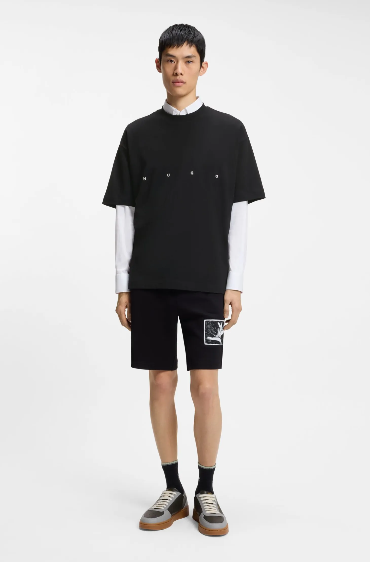Oversize-fit cotton T-shirt with bold printed logo