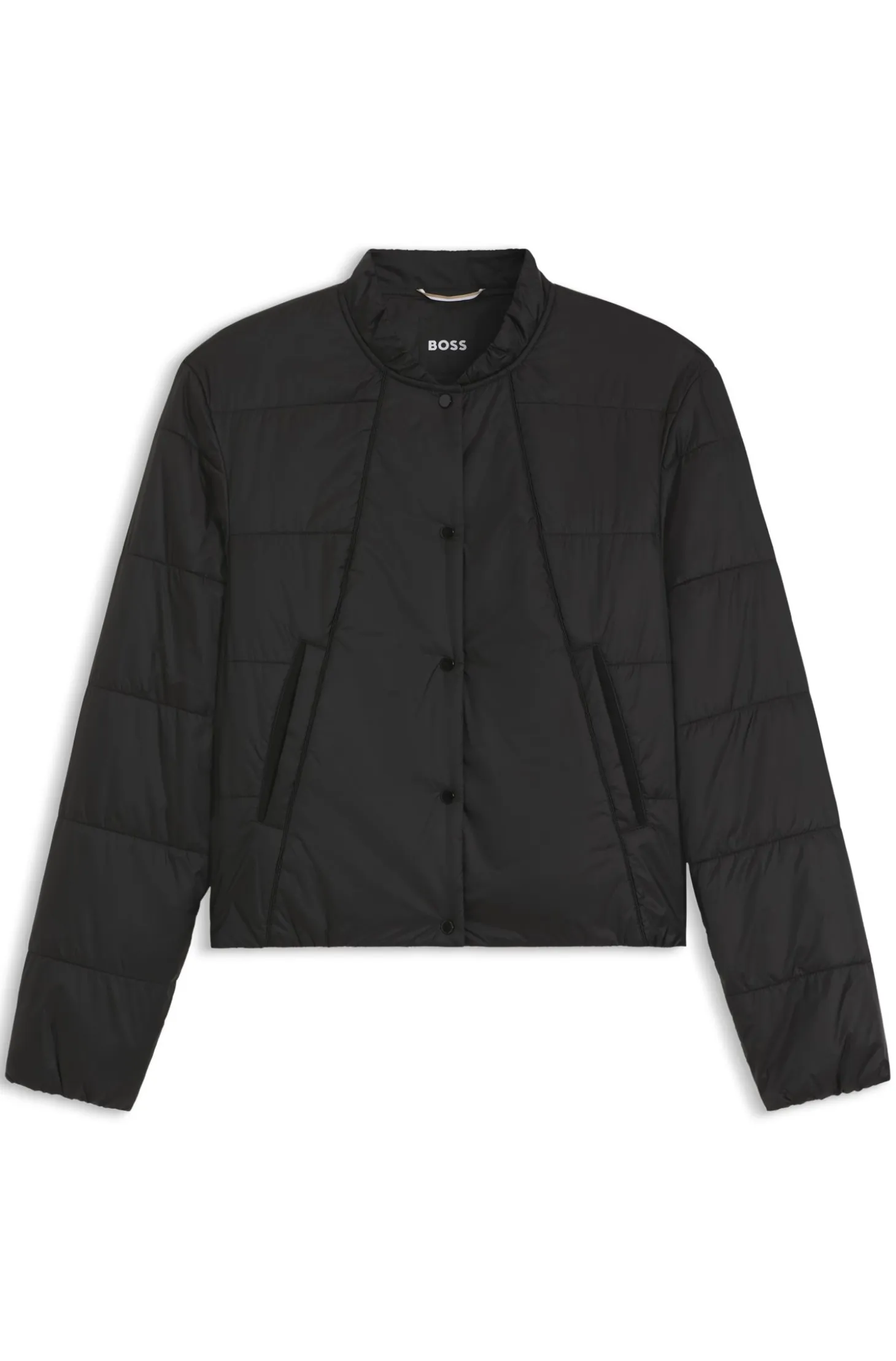 Packable jacket in lustrous water-repellent fabric