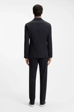 Packable slim-fit blazer in a washable wool blend