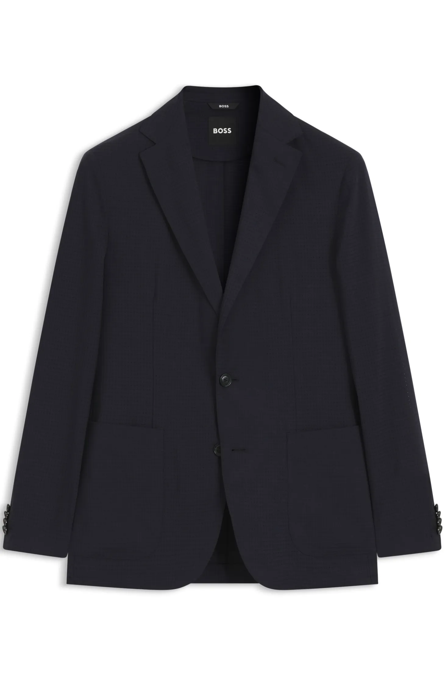 Packable slim-fit blazer in a washable wool blend