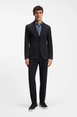 Packable slim-fit blazer in a washable wool blend