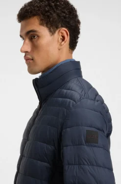 Packable water-repellent padded jacket with logo badge