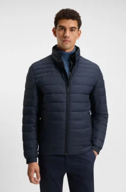Packable water-repellent padded jacket with logo badge