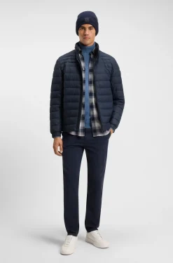 Packable water-repellent padded jacket with logo badge
