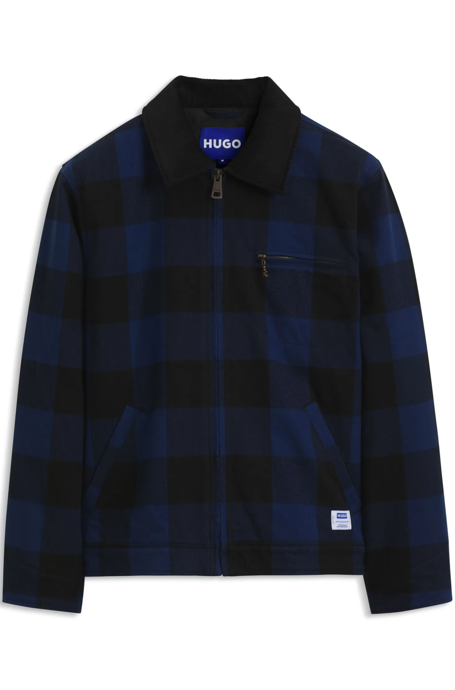 Padded jacket in Glen-check cotton flannel