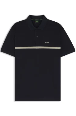Paddy polo shirt in cotton with horizontal stripe