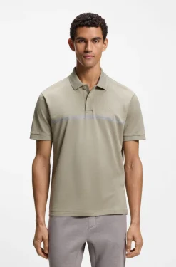 Paddy polo shirt in cotton with horizontal stripe
