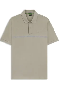 Paddy polo shirt in cotton with horizontal stripe