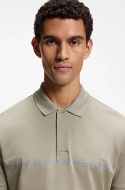 Paddy polo shirt in cotton with horizontal stripe
