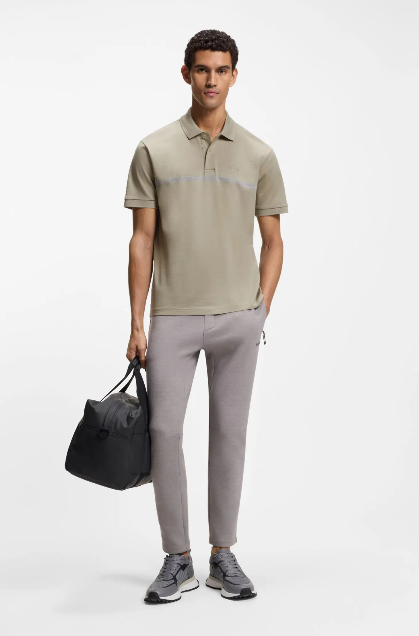 Paddy polo shirt in cotton with horizontal stripe