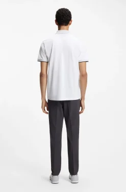 Paddy polo shirt in stretch cotton with moisture management