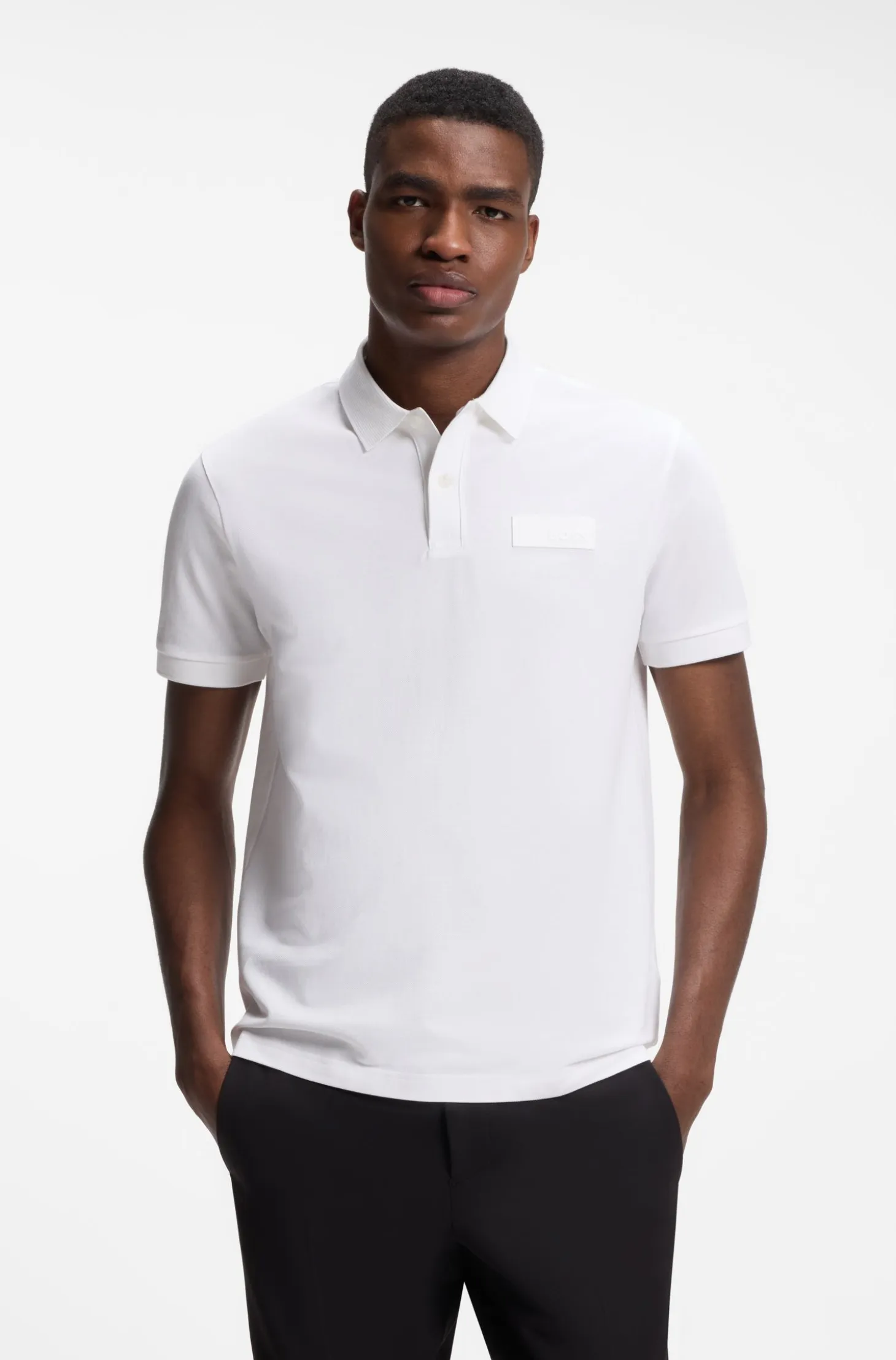 Paddy polo shirt with structured logo patch