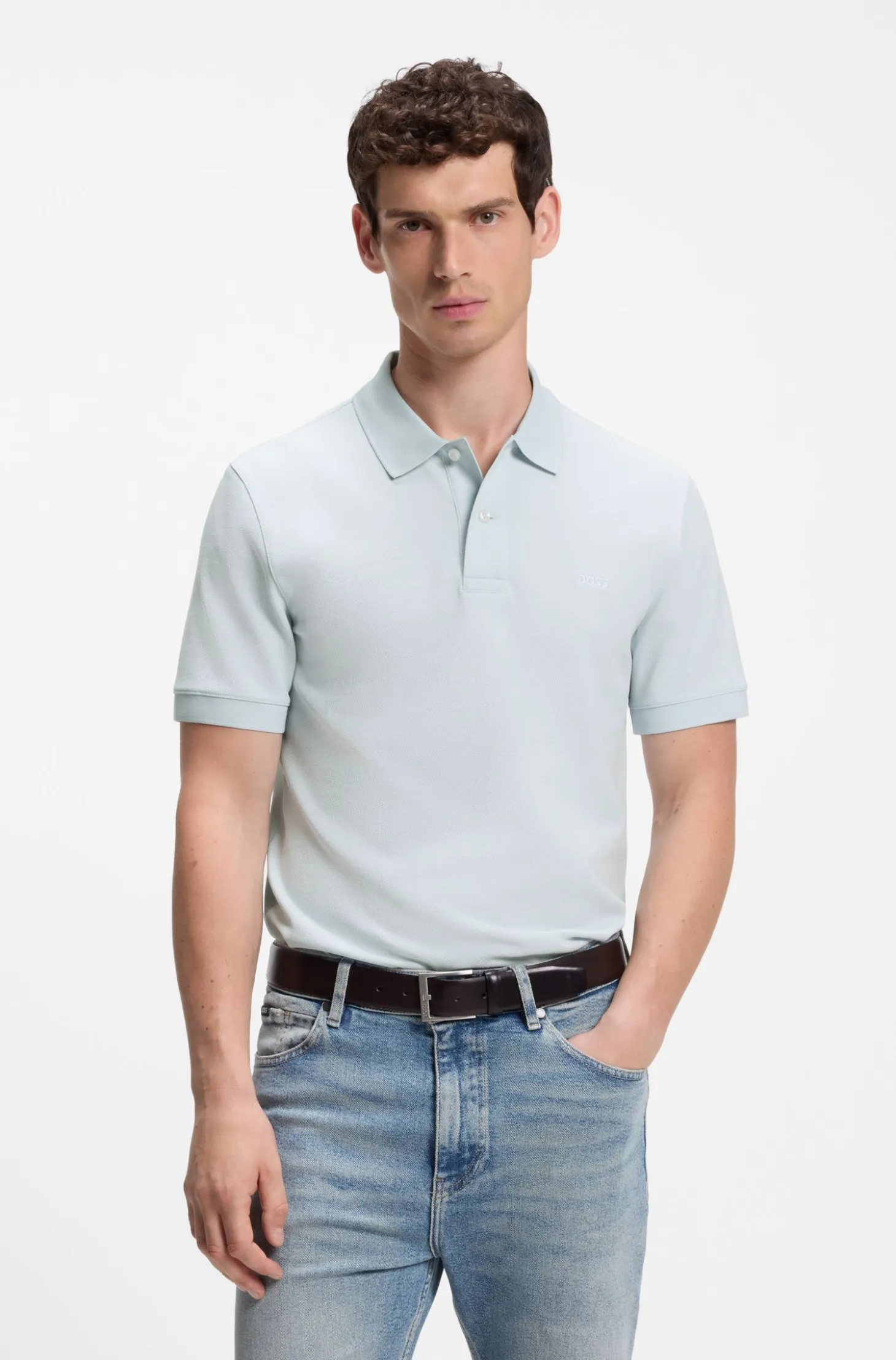 Pallas polo shirt in cotton piqué with embroidered logo
