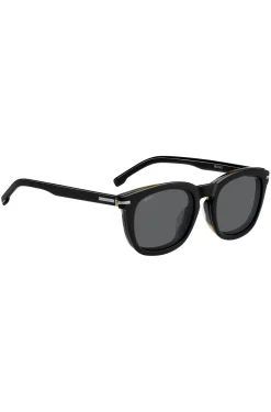 Patterned-acetate optical frames with clip-on shaded lenses