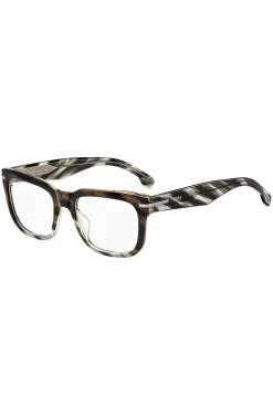 Patterned-acetate optical frames with temple logo