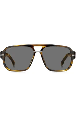 Patterned-acetate sunglasses with silver-tone details