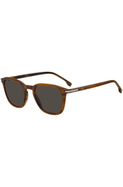 Patterned-acetate sunglasses with temple stripe