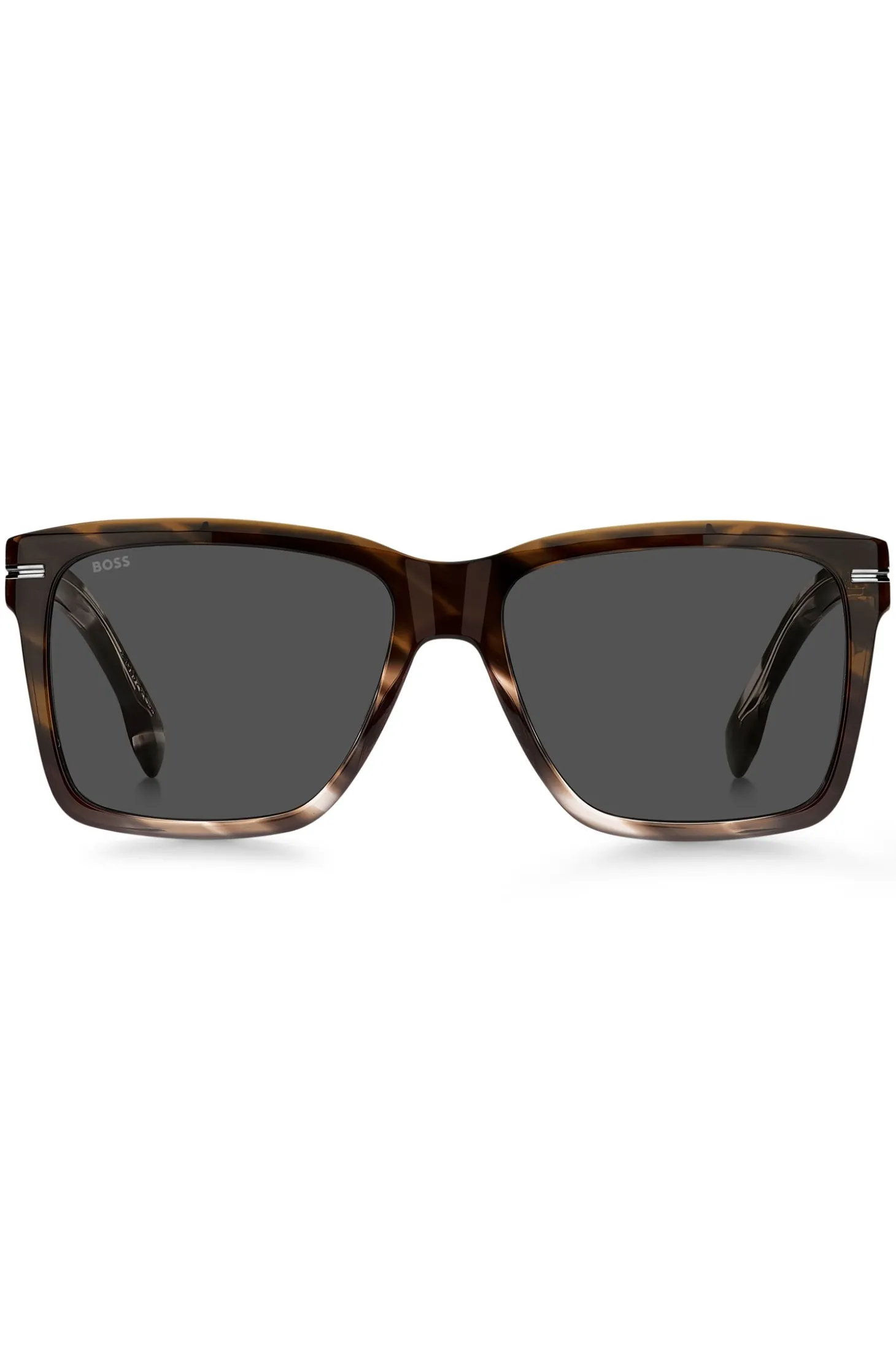 Patterned-acetate sunglasses with silver-tone trims