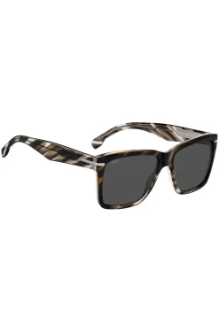 Patterned-acetate sunglasses with silver-tone trims
