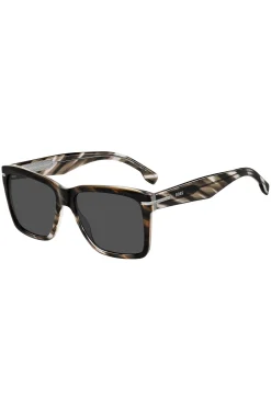 Patterned-acetate sunglasses with silver-tone trims