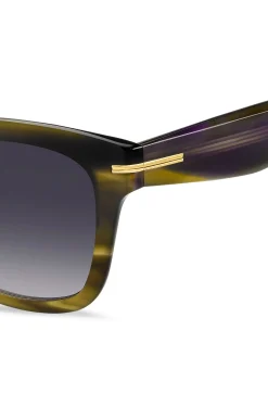 Patterned-acetate sunglasses with gold-tone trims