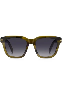Patterned-acetate sunglasses with gold-tone trims