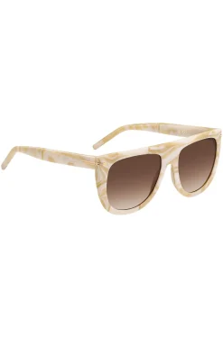 Patterned-acetate sunglasses with gold-tone hardware