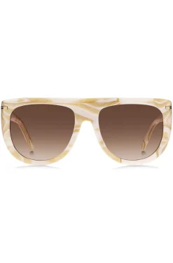 Patterned-acetate sunglasses with gold-tone hardware