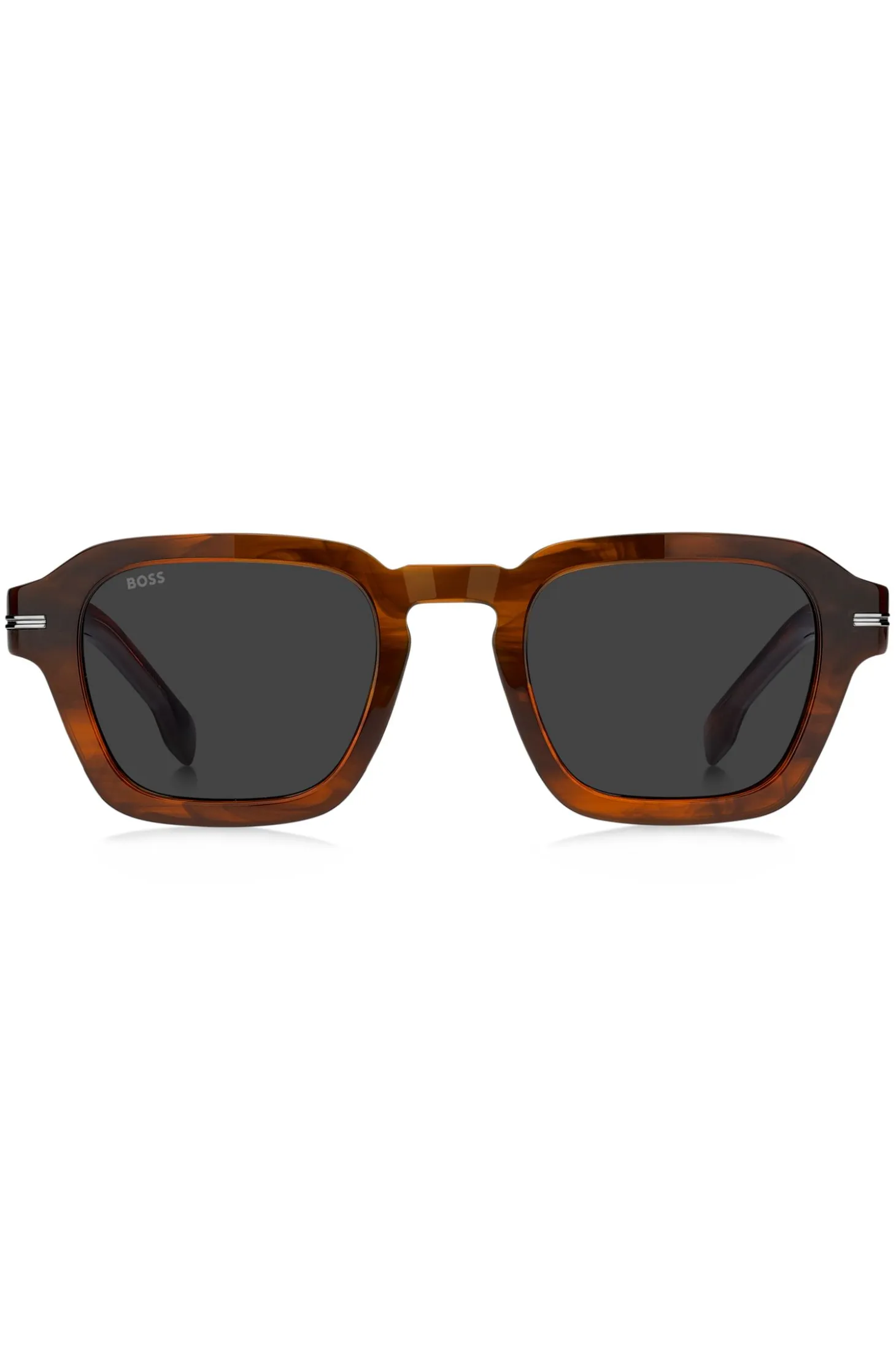 Patterned-acetate sunglasses with silver-tone trims