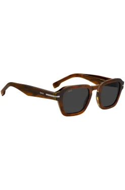 Patterned-acetate sunglasses with silver-tone trims