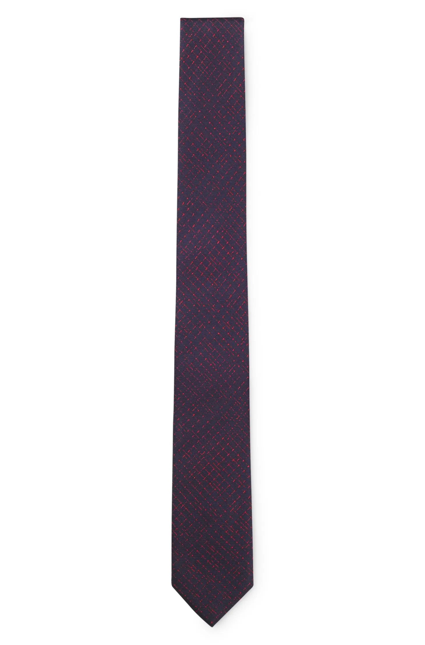 Patterned tie in silk jacquard