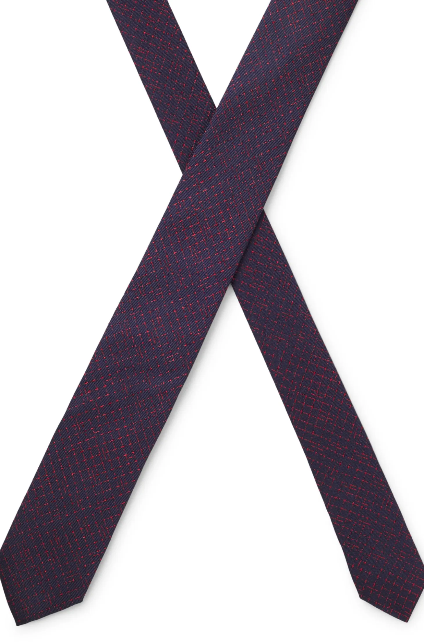 Patterned tie in silk jacquard