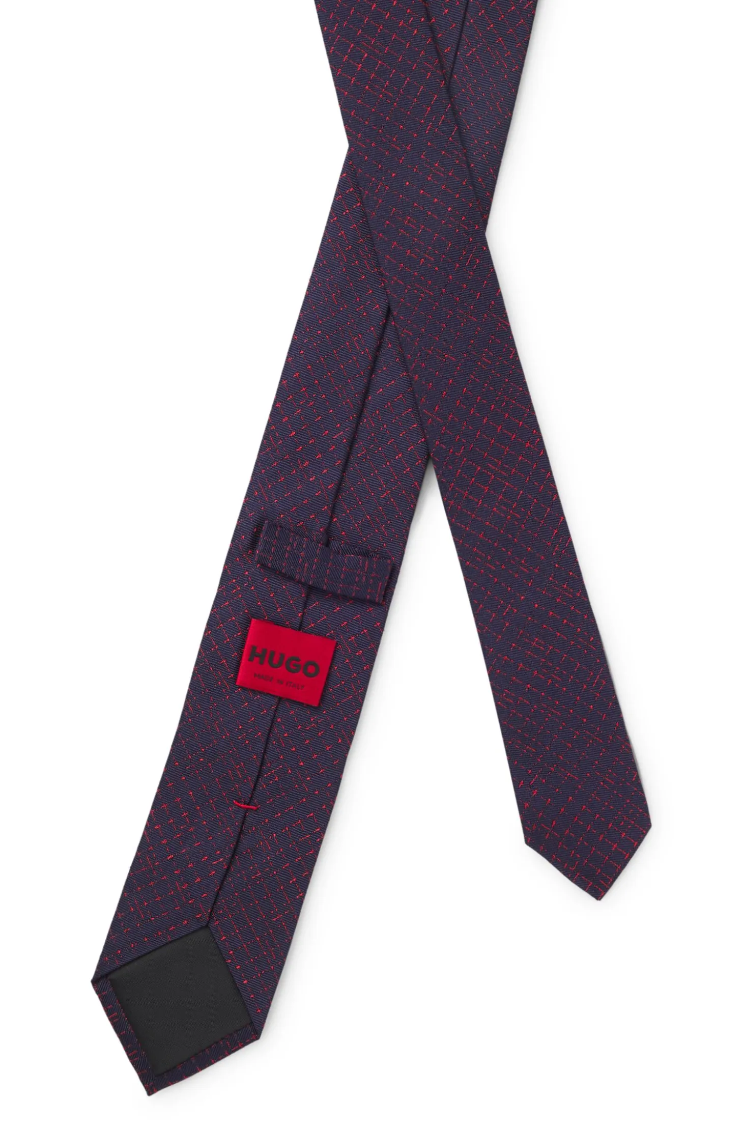 Patterned tie in silk jacquard