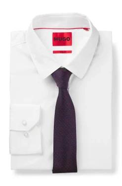 Patterned tie in silk jacquard