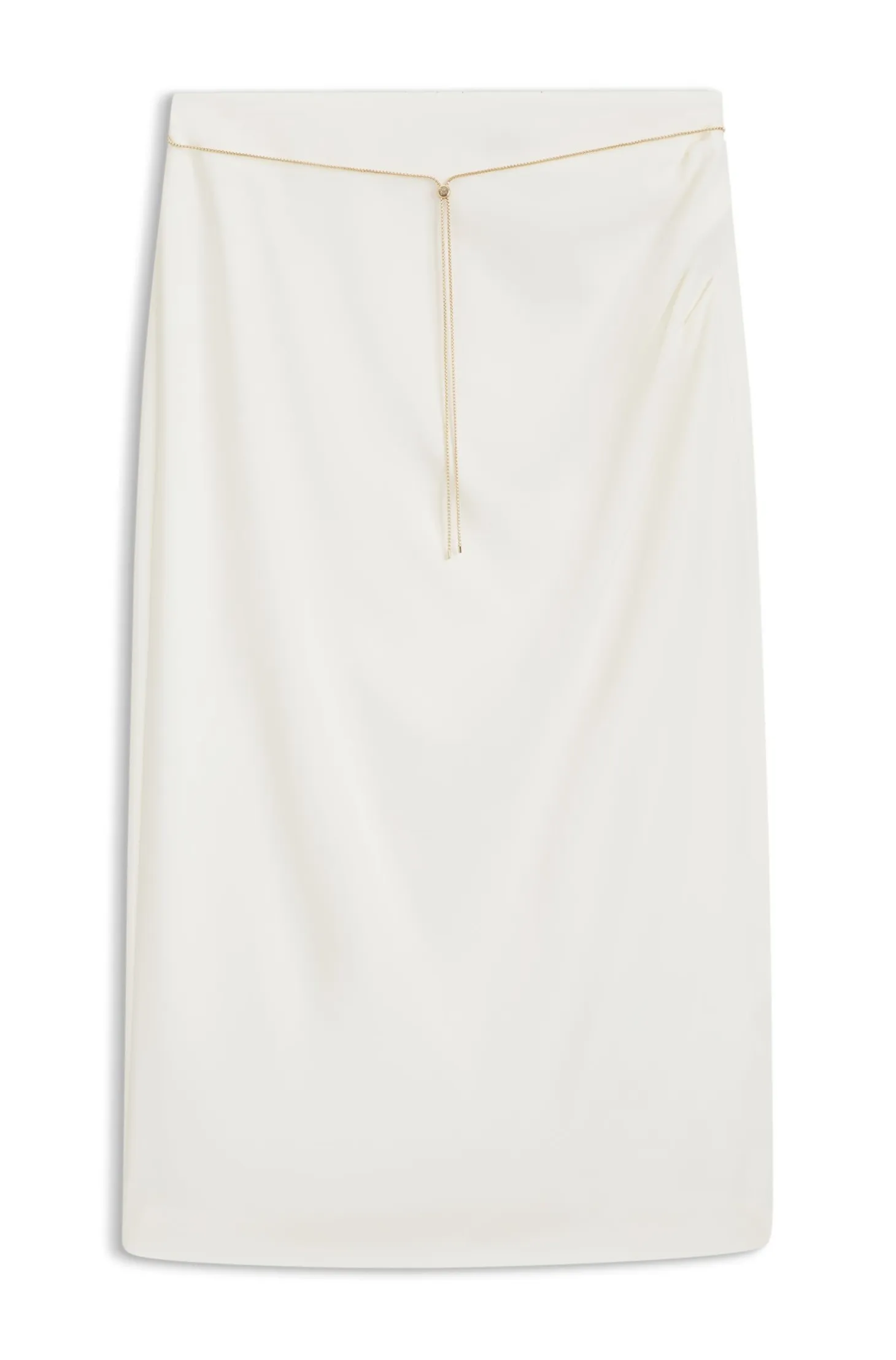 Pencil skirt with gold-tone chain belt