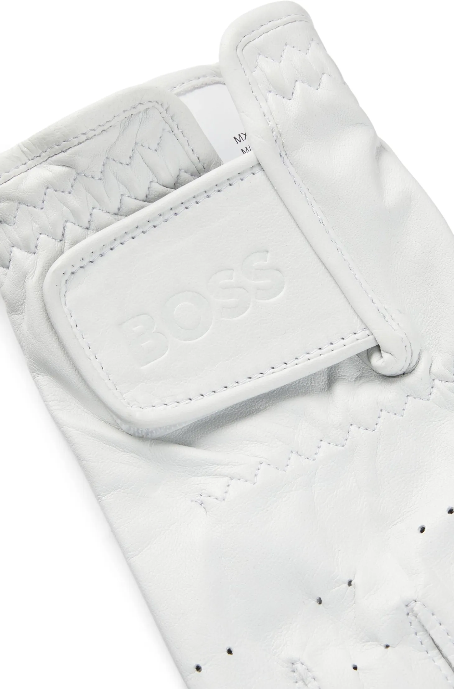 Perforated glove in nappa leather with riptape closure